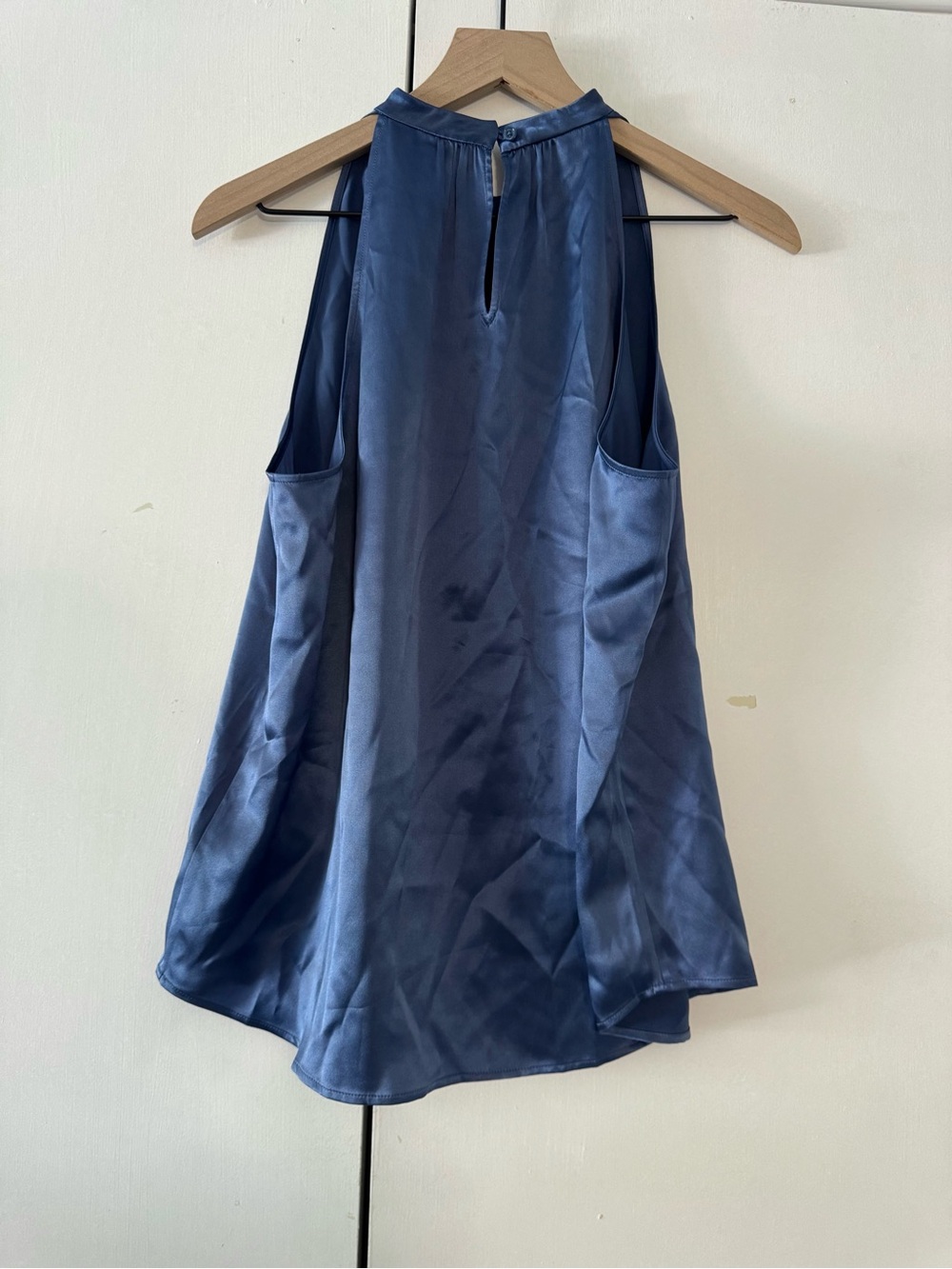 Quince 100% Washable Silk Halter Top XL Moonstone Blue - Picture 6 of 6